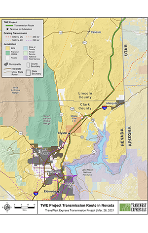 Nevada route map