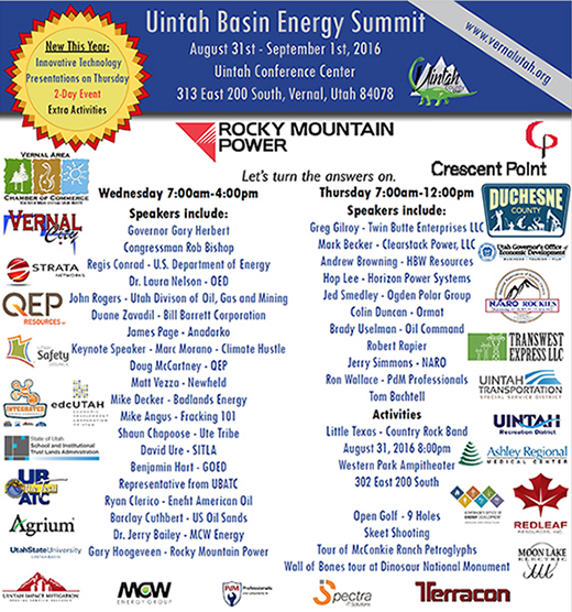 Uintah Basin Energy Summit agenda